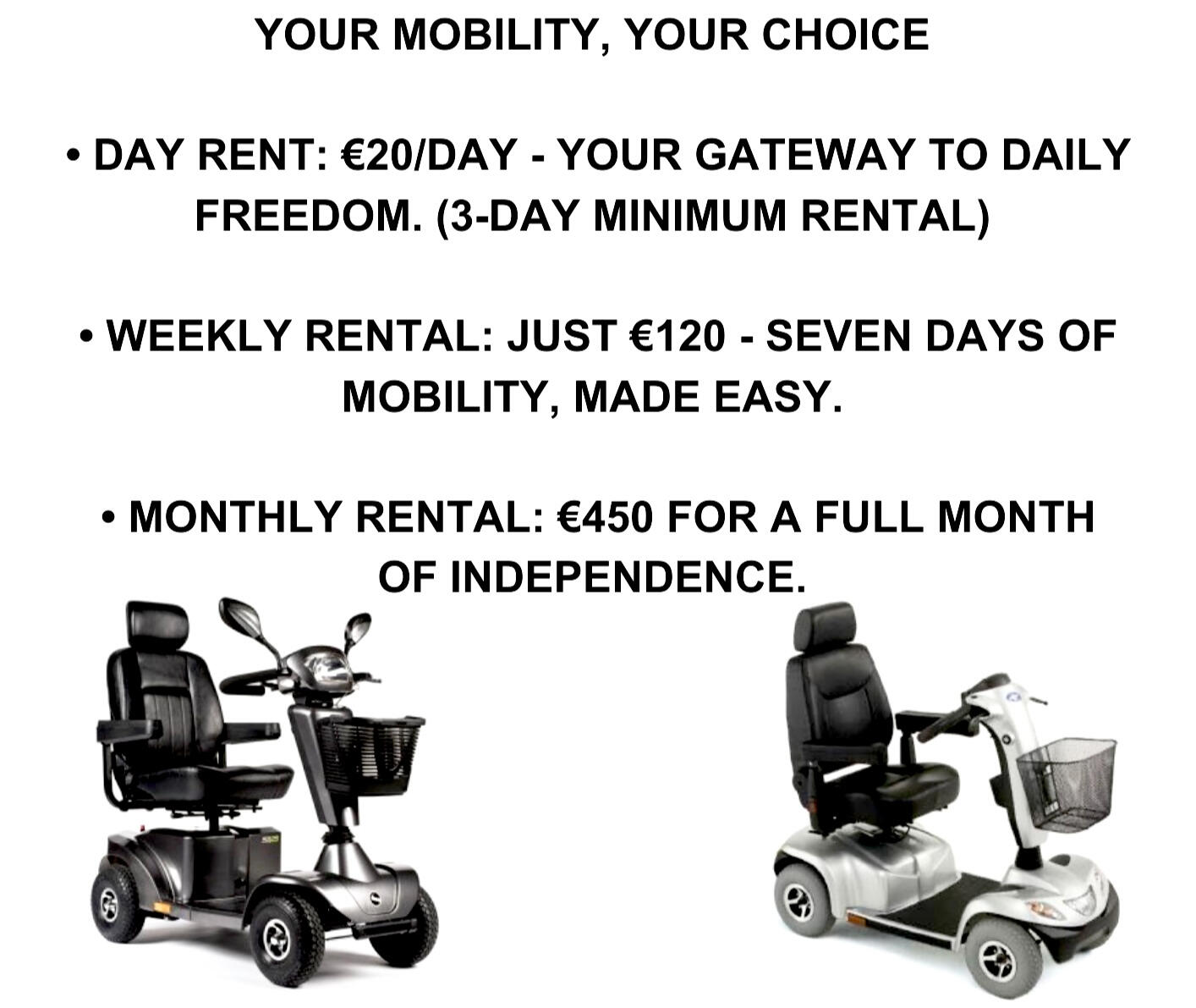 Single Seat Mobility Scooters